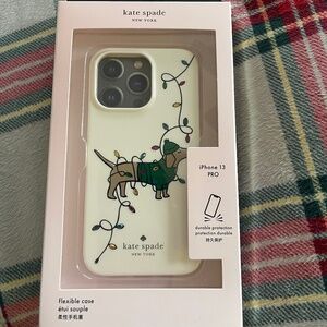 Kate Spade Claude the Dog Dachshund Holiday iPhone 13 Pro Phone Case (New)